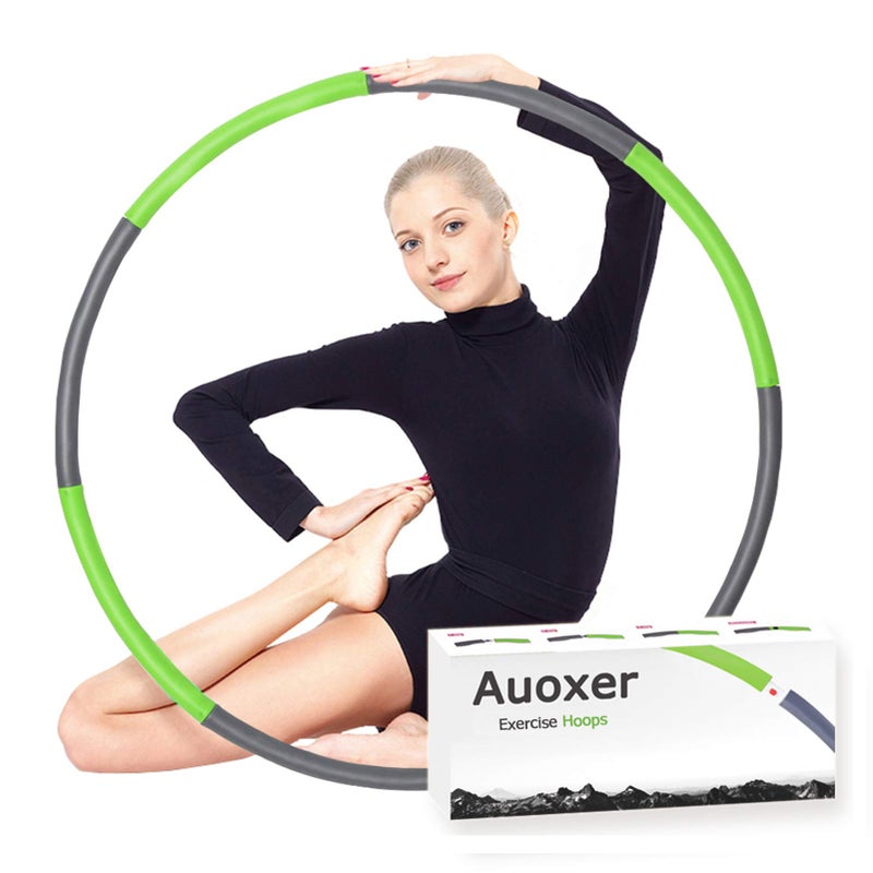 Auoxer Fitness Exercise Weighted Hoops, Lose Weight Fast by Fun Way to Workout, Fat Burning Healthy Model Sports Life, Detachable and Size Adjustable Design - Image 1